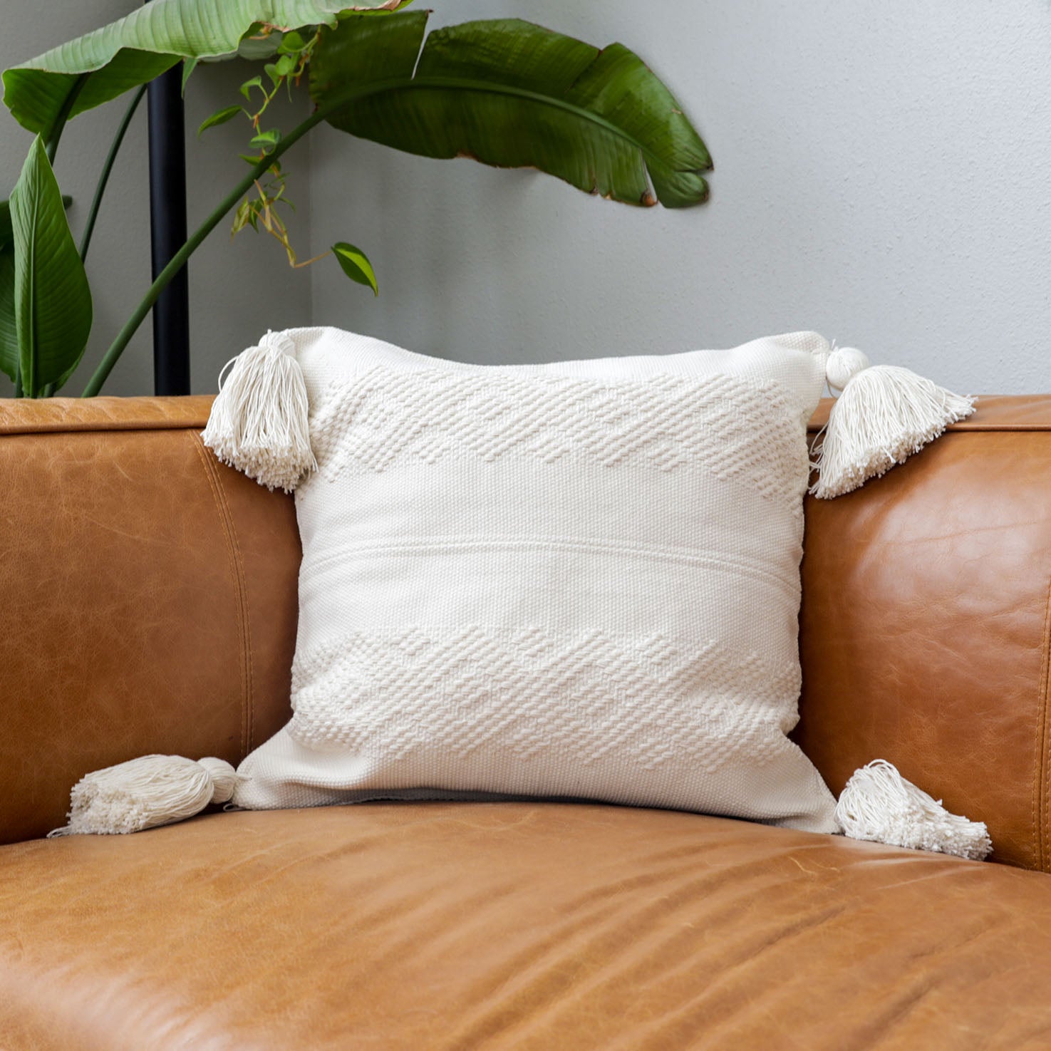 Telar Woven Square Pillow Covers with Tassels