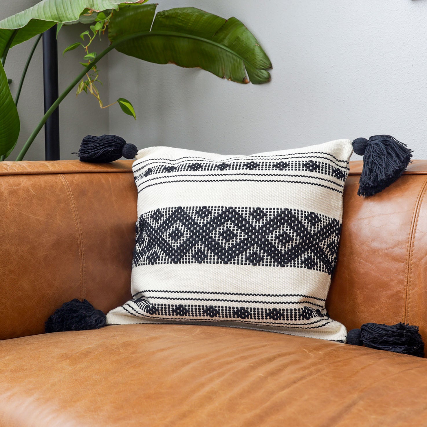 Telar Woven Square Pillow Covers with Tassels