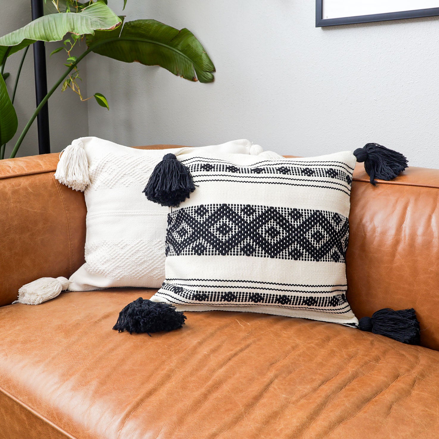 Telar Woven Square Pillow Covers with Tassels