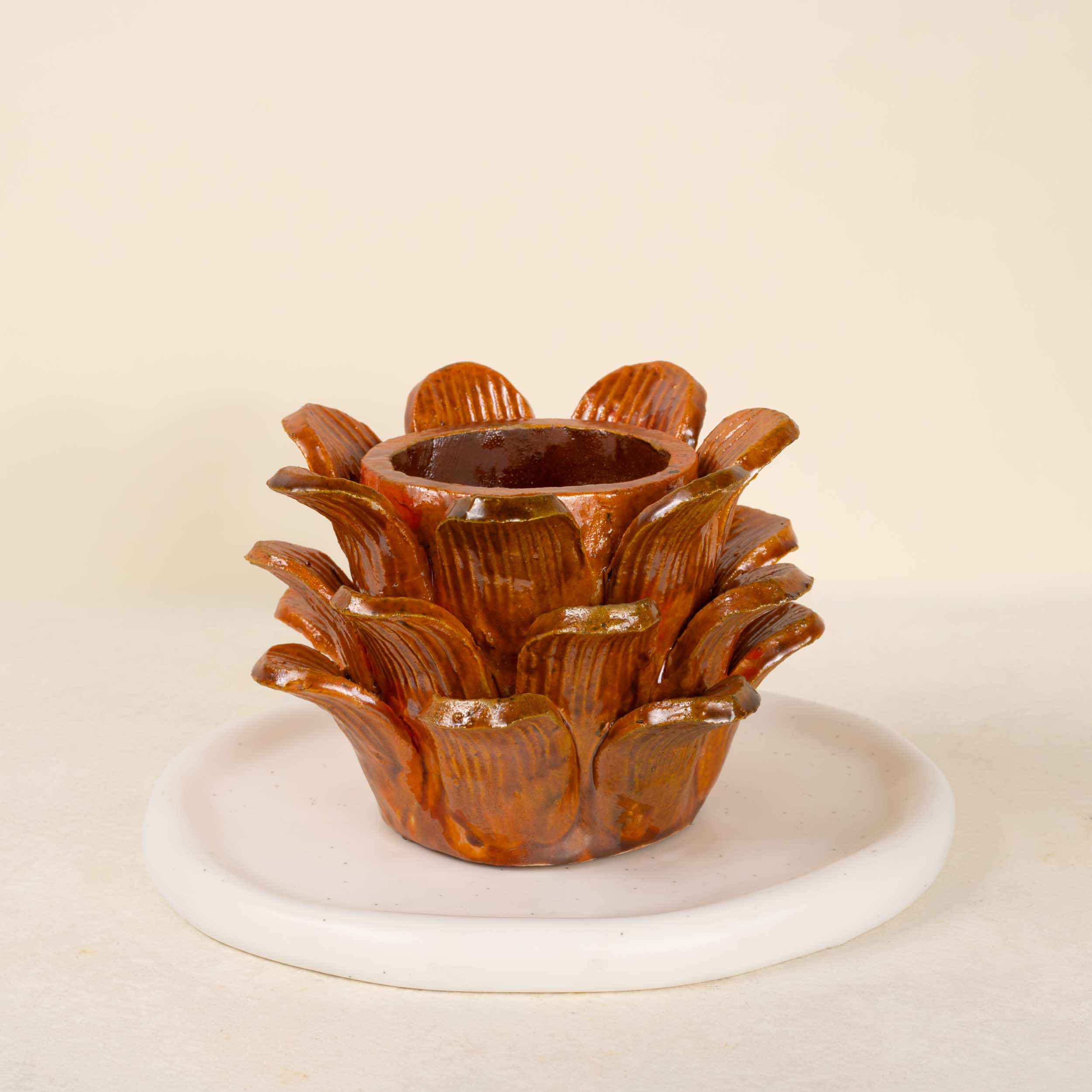 Barro Vidriado Piñado Decorative Clay Cup