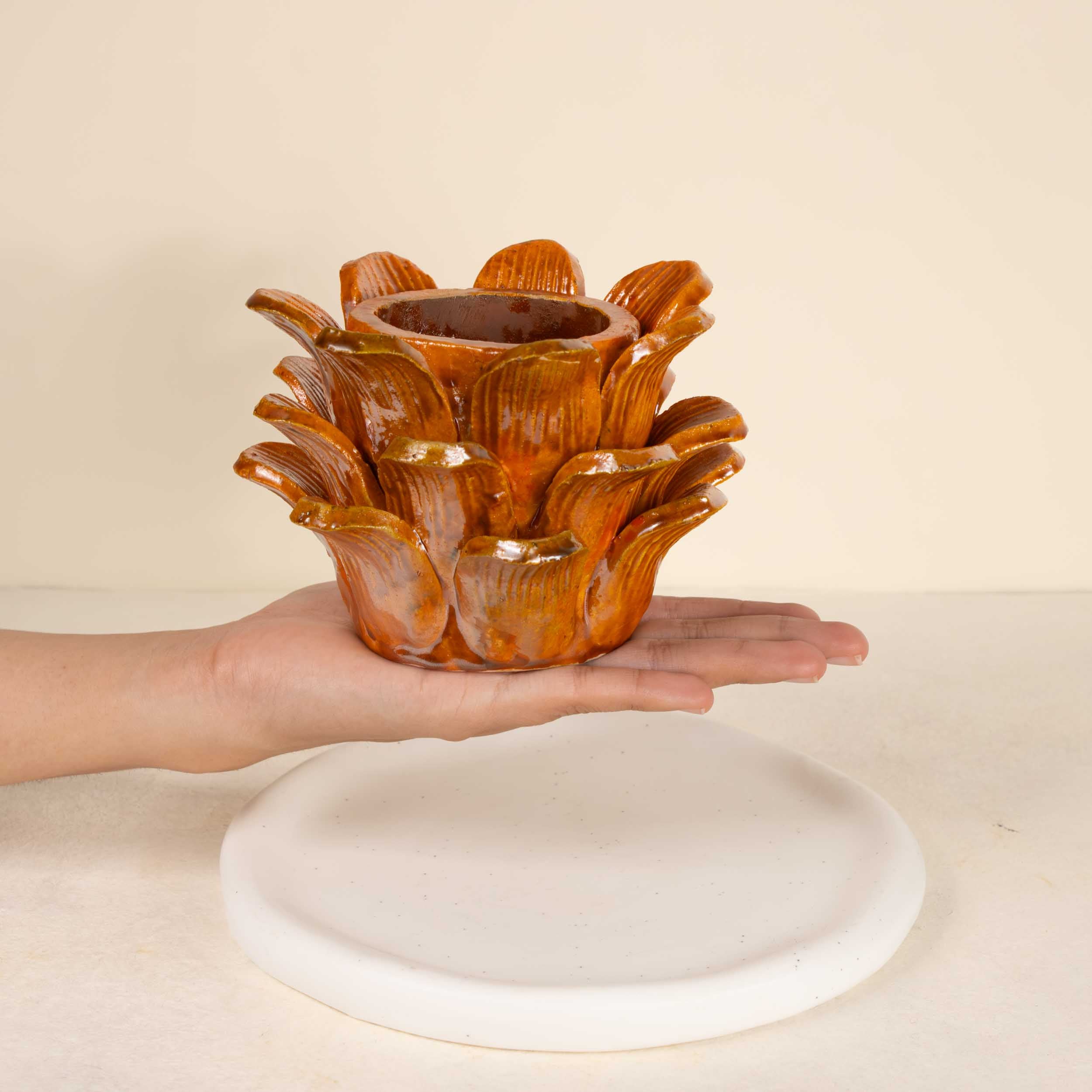 Barro Vidriado Piñado Decorative Clay Cup
