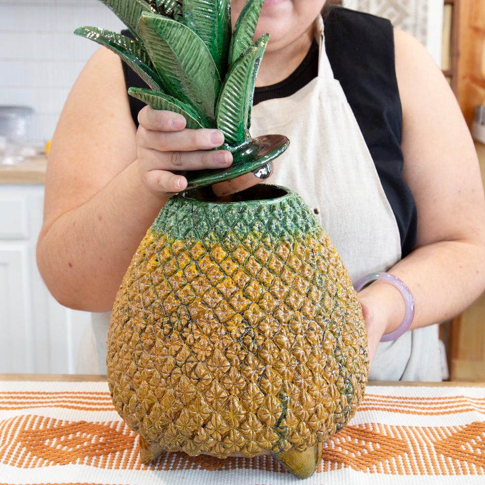 pineapple planter large Piña Real 19" Decorative Pineapple Sculpture