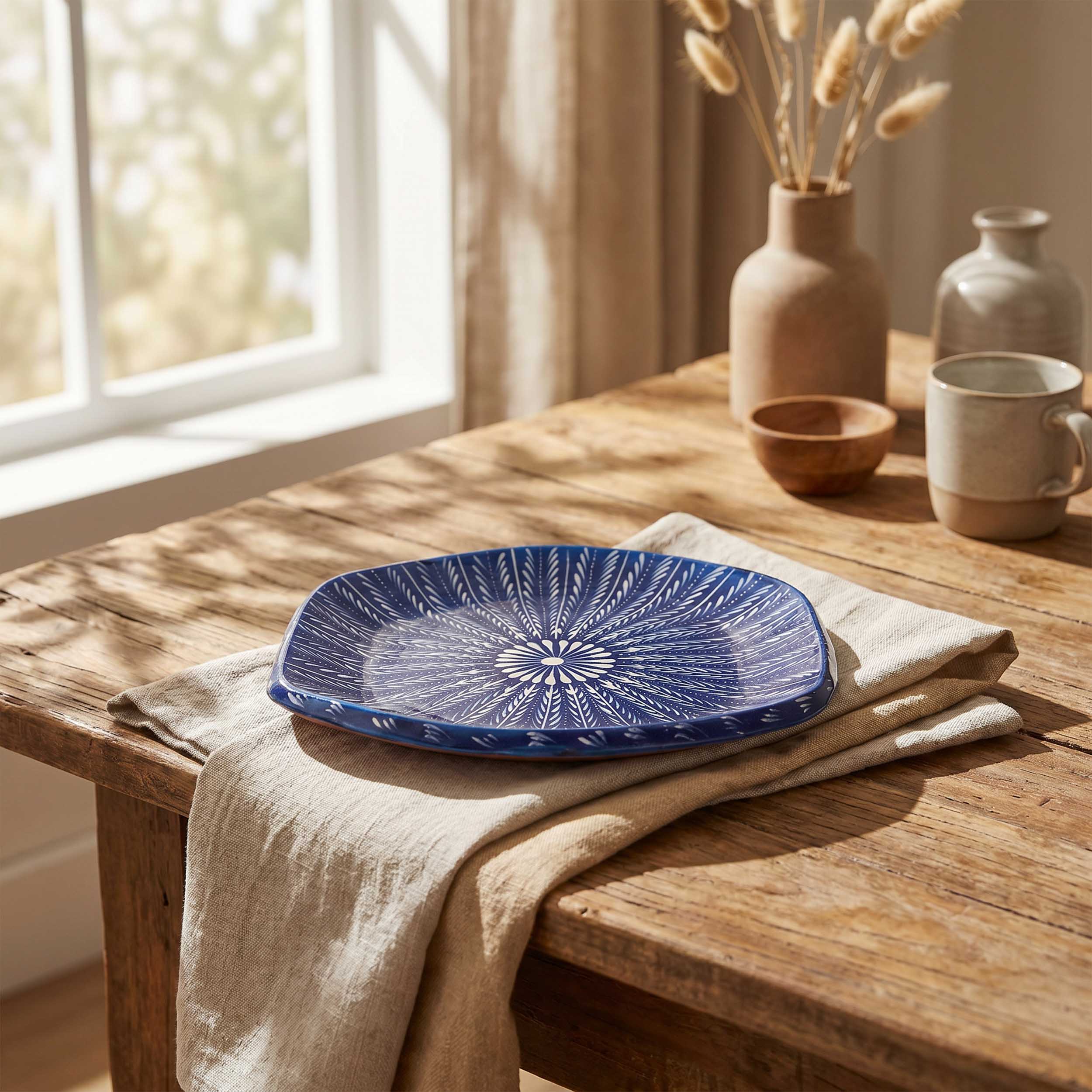 Feathered Mandala Capula Hexagonal Plate