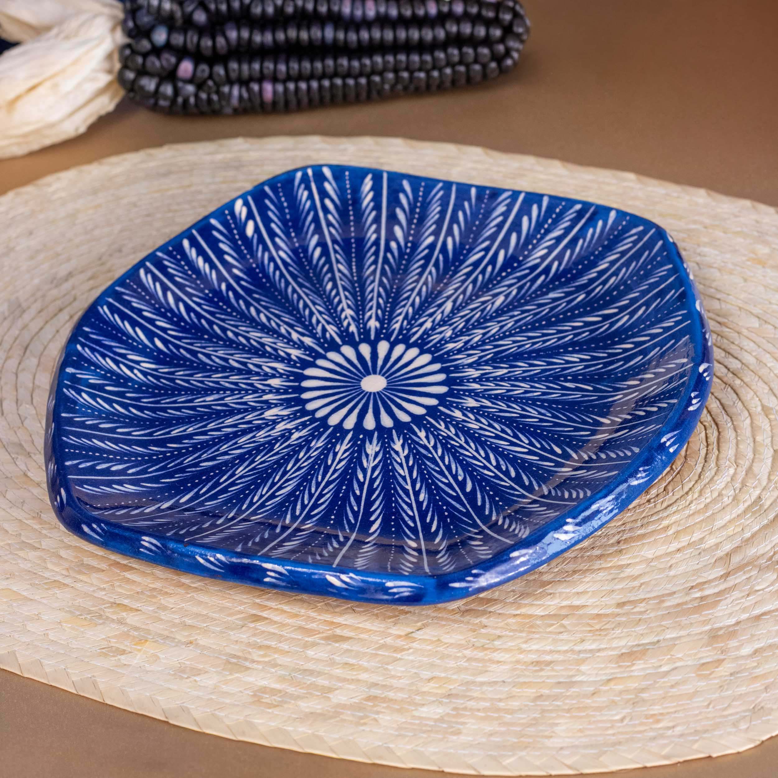 Feathered Mandala Capula Hexagonal Plate
