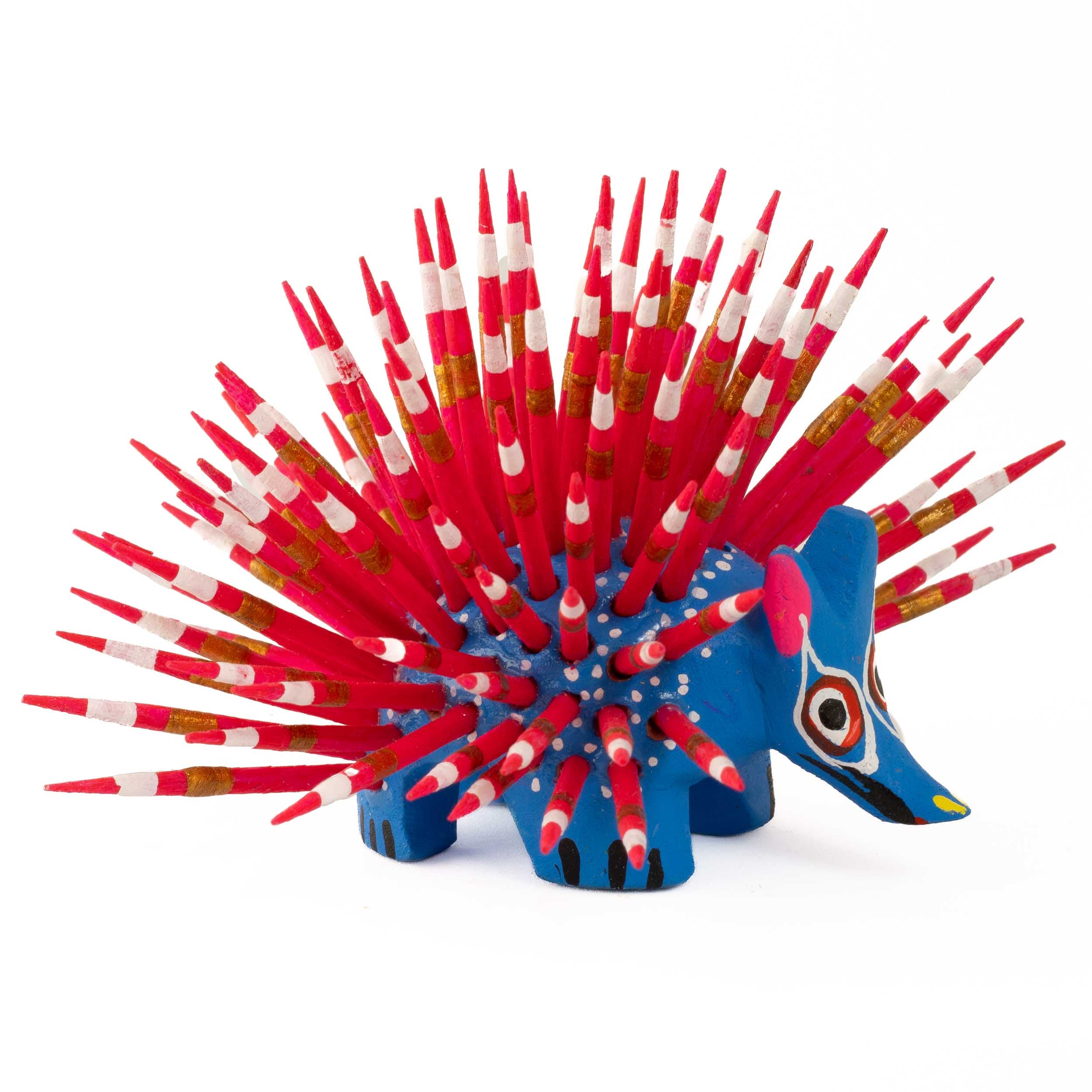 Large Porcupine Wooden Figurine
