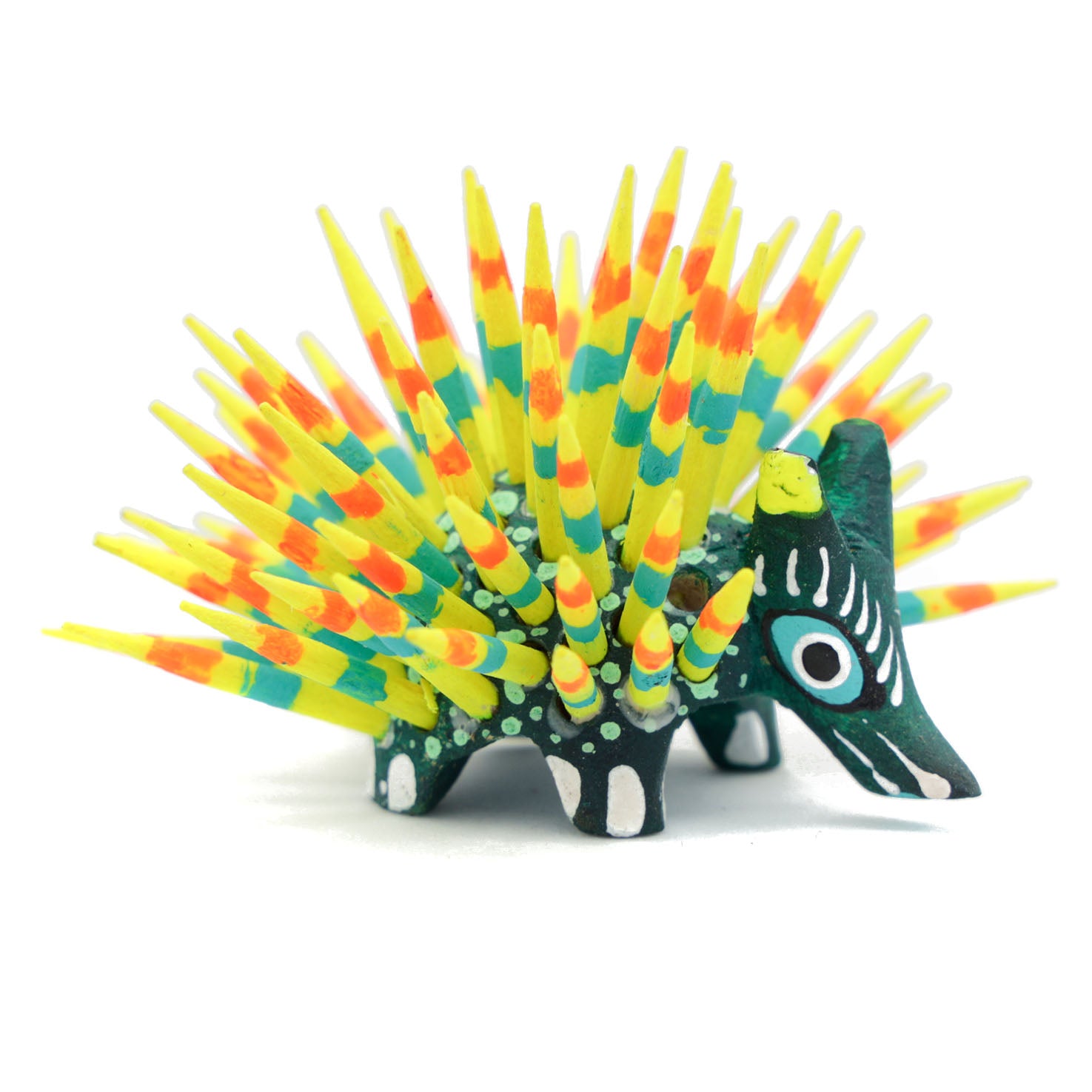 Hand Painted Porcupine Wooden Figurine Alebrije