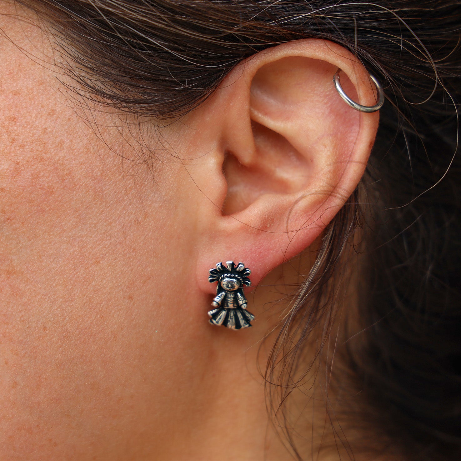 Sterling Silver Muñeca Lelé Earrings