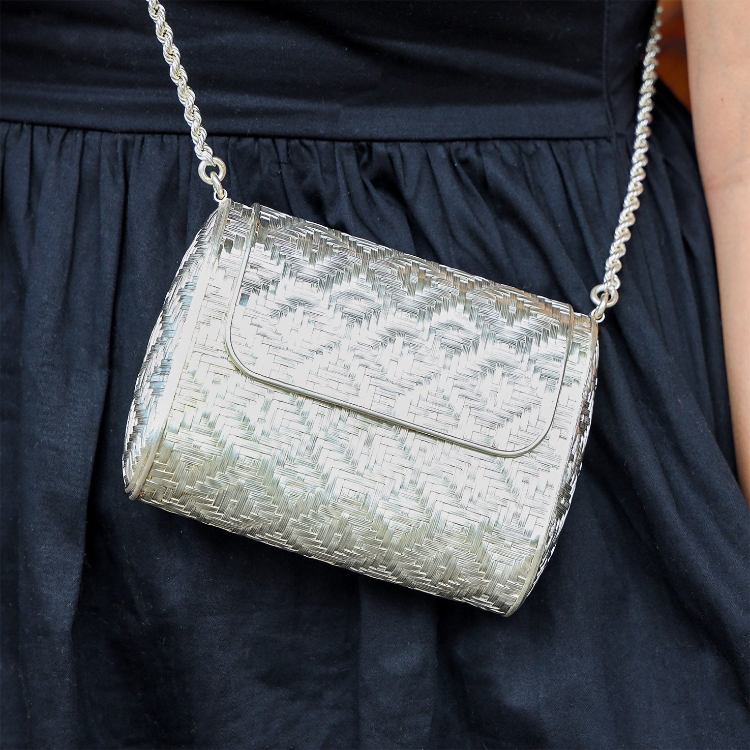 Sterling Silver Crossbody Clutch