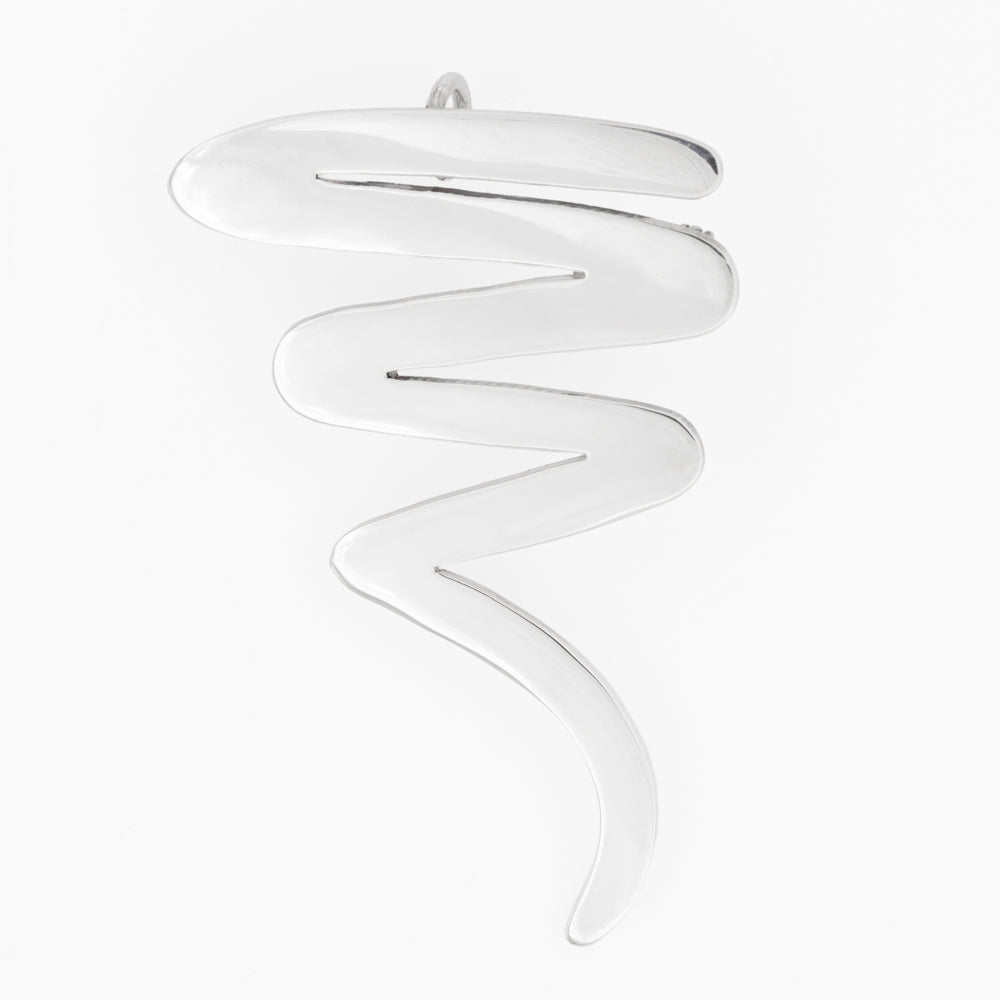 Sterling Silver Scribble Large Brooch Pin