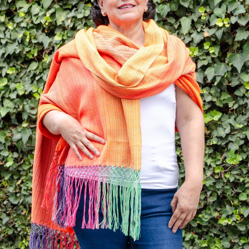 Ombre Multicolored Rebozo, or Shawl