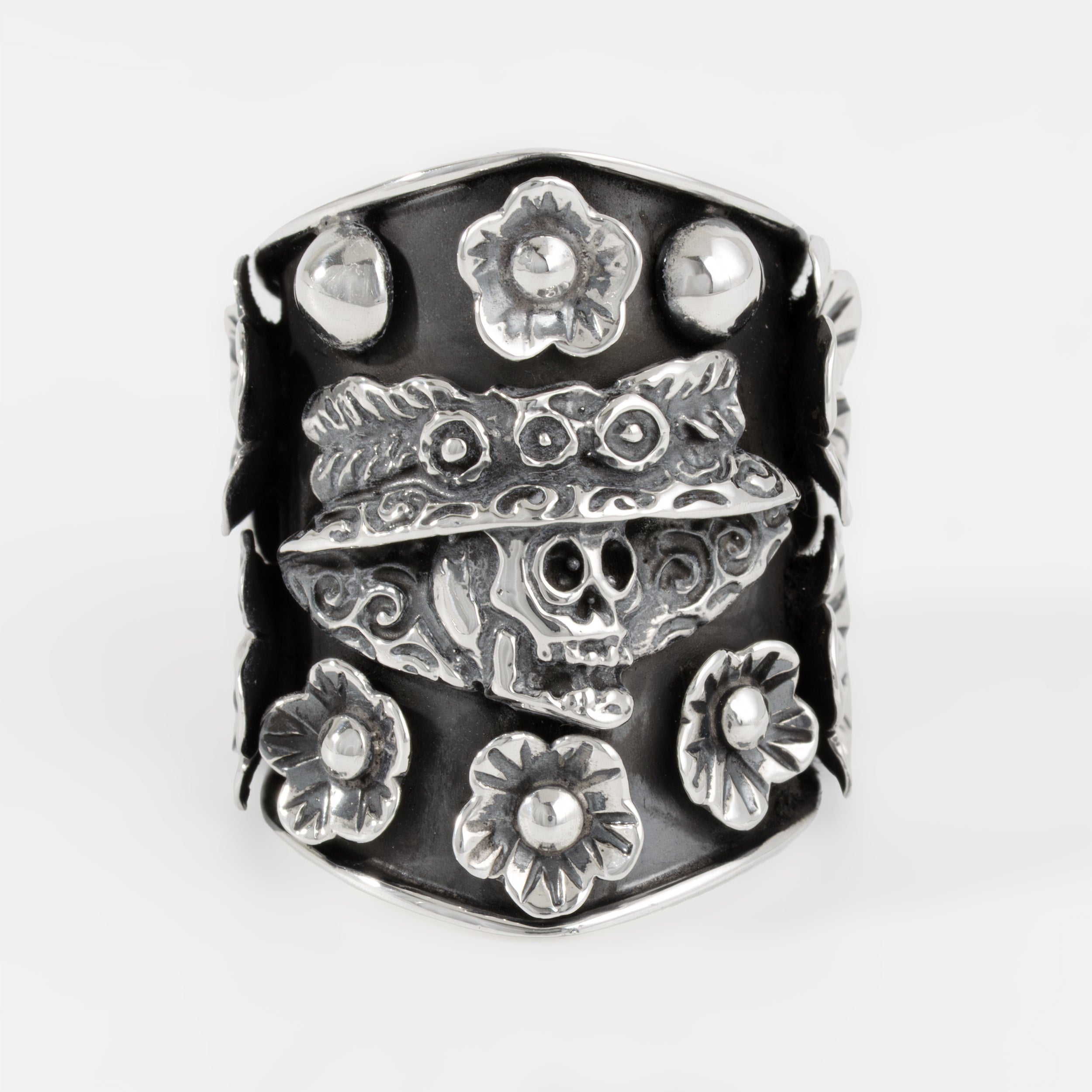 Sterling Silver Small Royal Calavera Catrina Ring