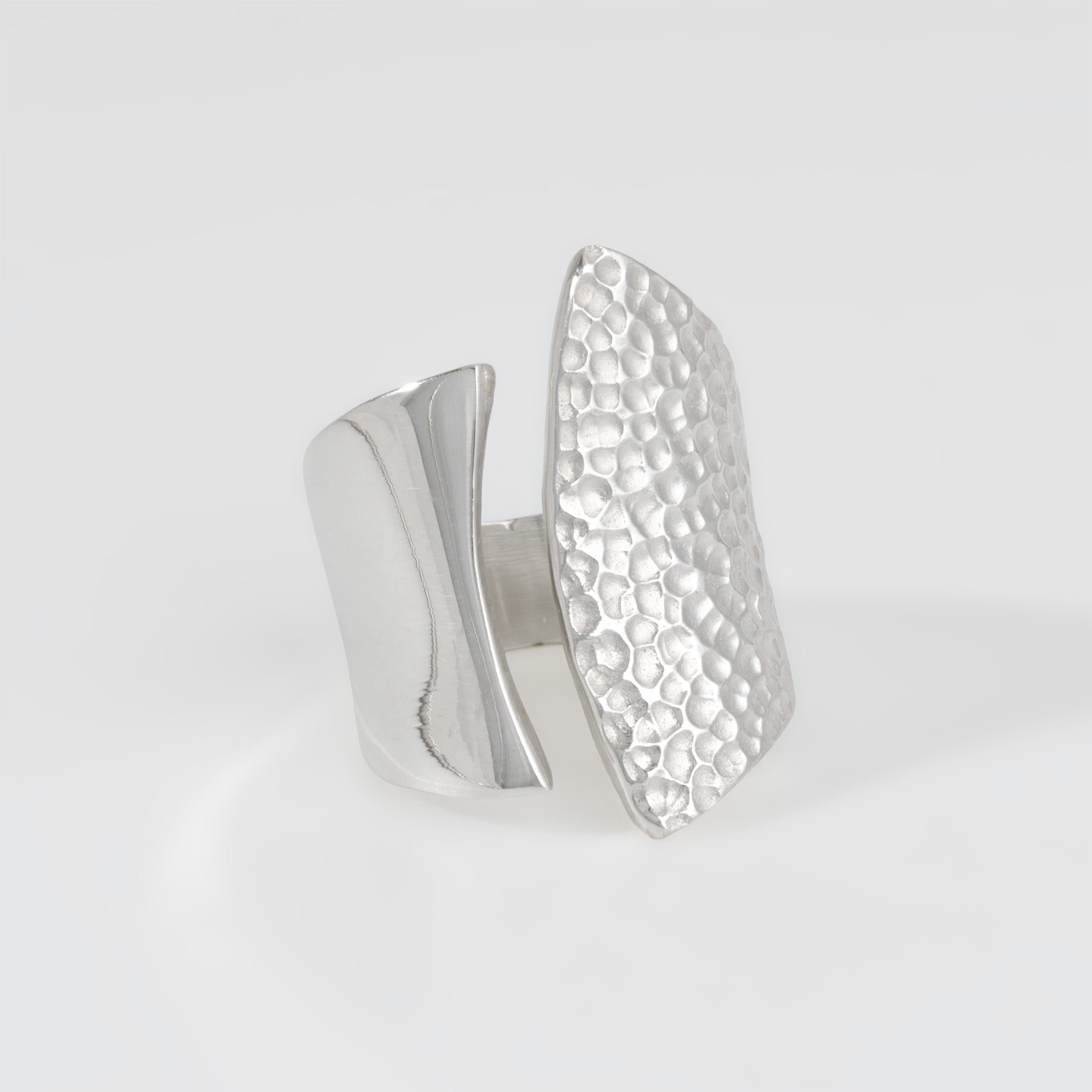 Sterling Silver Polished Hammered Ring