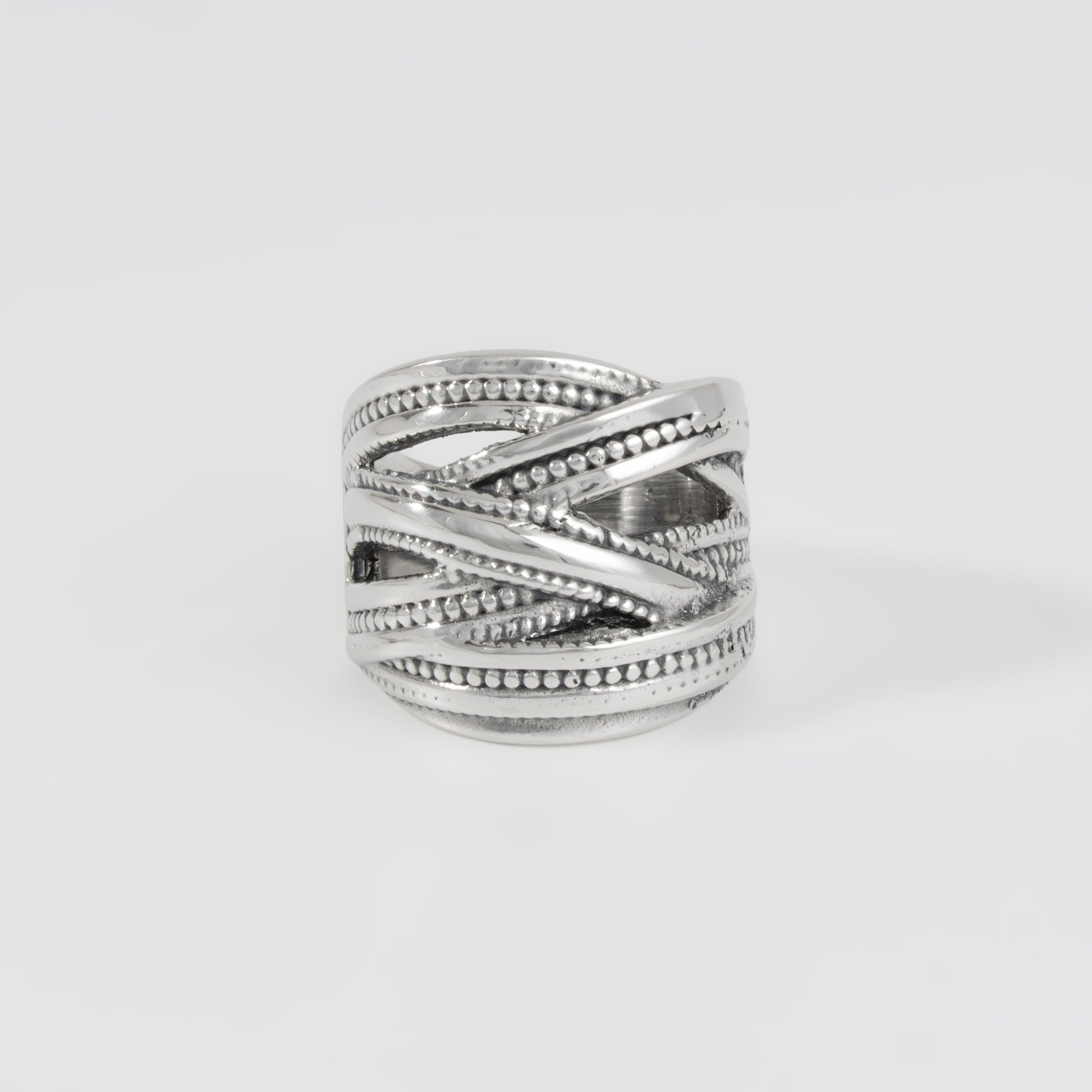 Sterling Silver Crossover Ring
