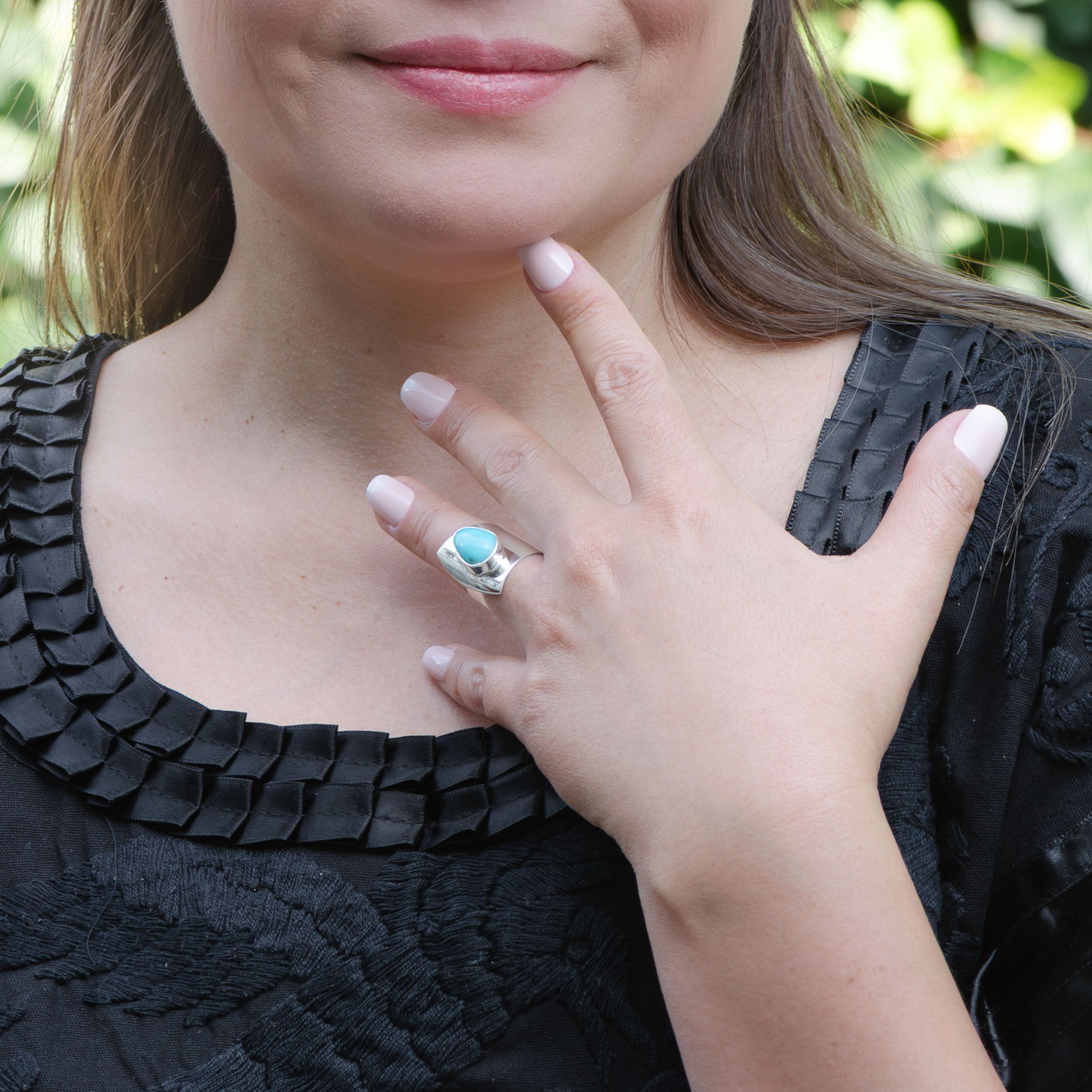 Sterling Silver Tear Drop Turquoise Ring