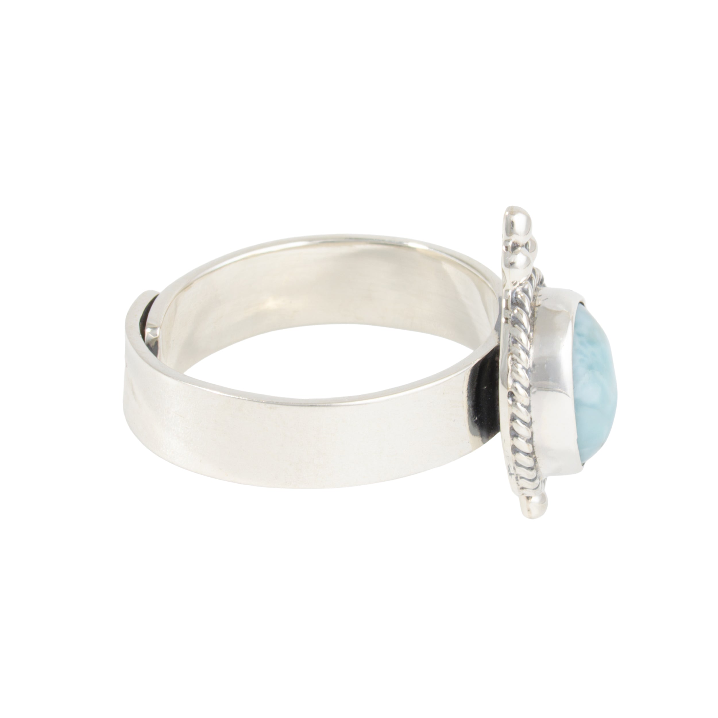 Sterling Silver Portrait of Larimar Ring