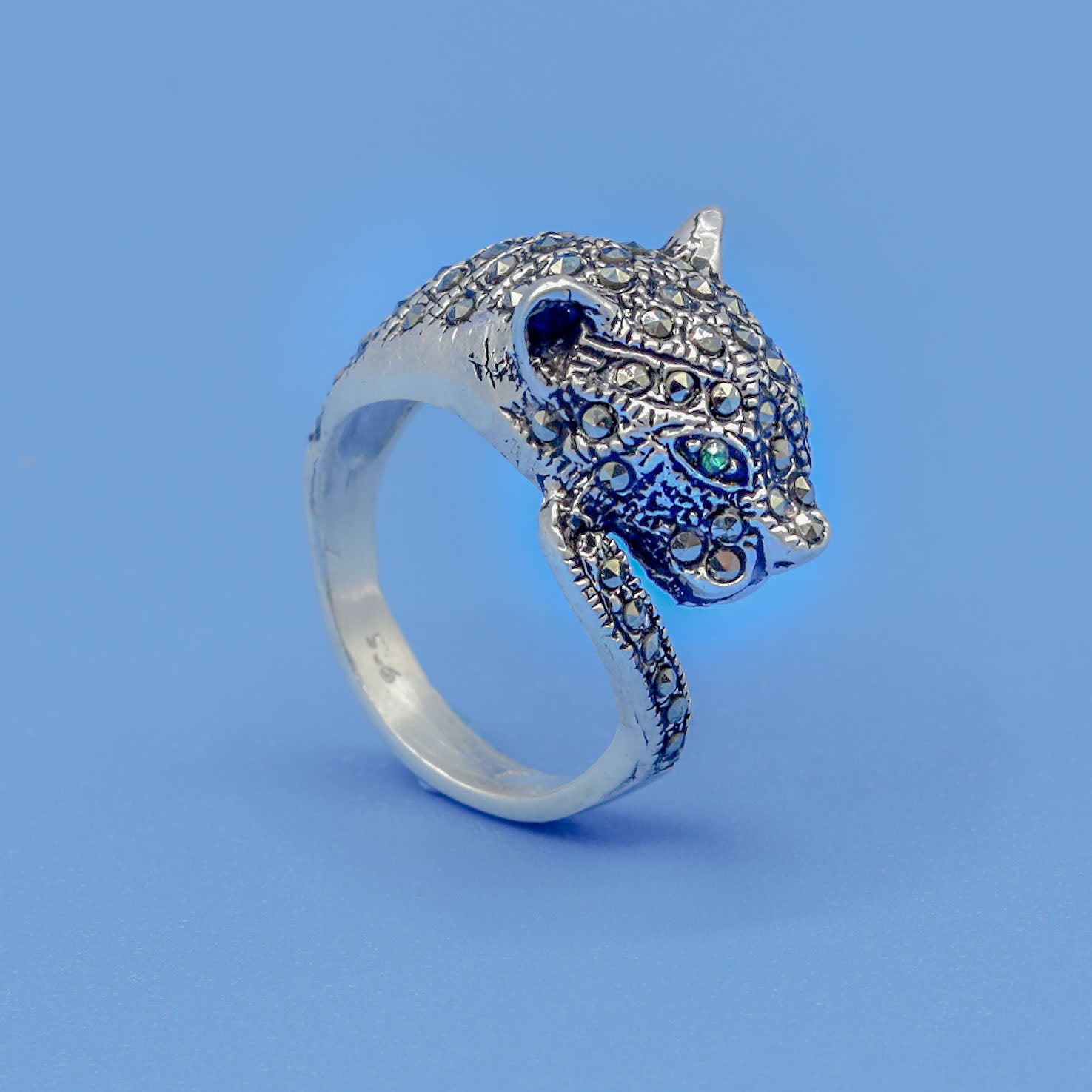 Sterling Silver Marcasite Jaguar Ring