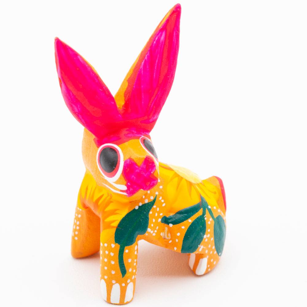 Hand Painted Sitting Rabbit Wooden Figurine