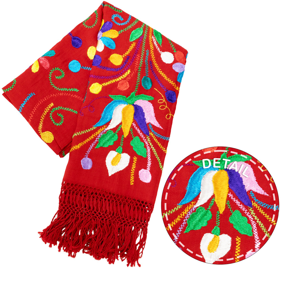 Floral Embroidery Rebozos