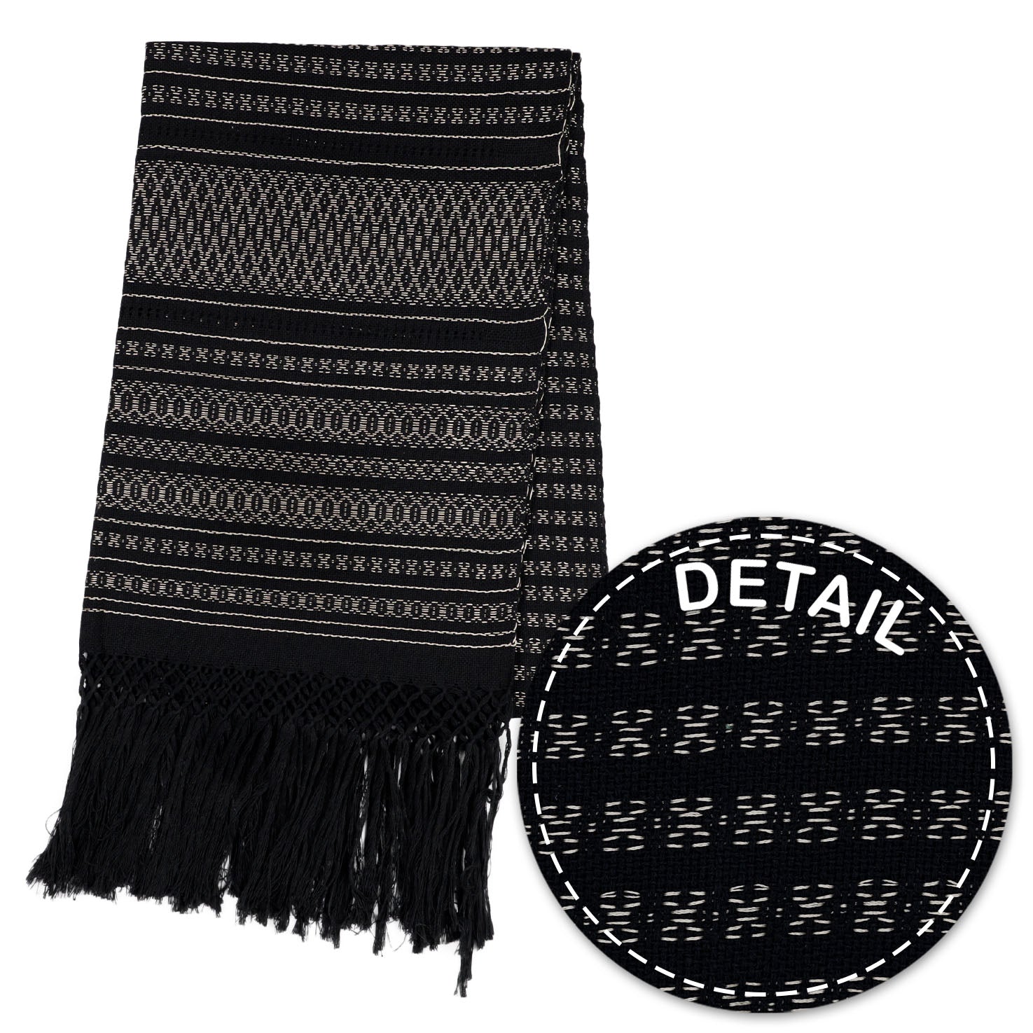 Black Telar Woven Rebozo