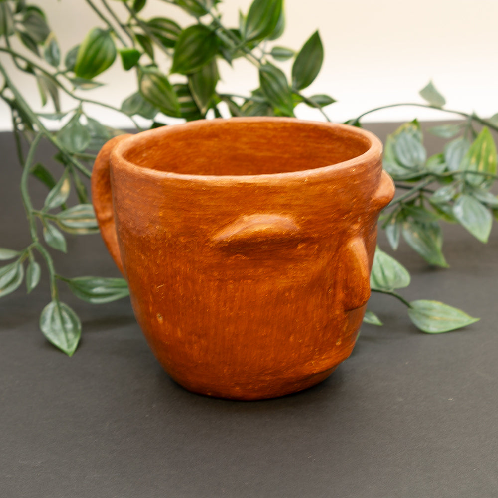 Red Clay Terracotta Face Mug