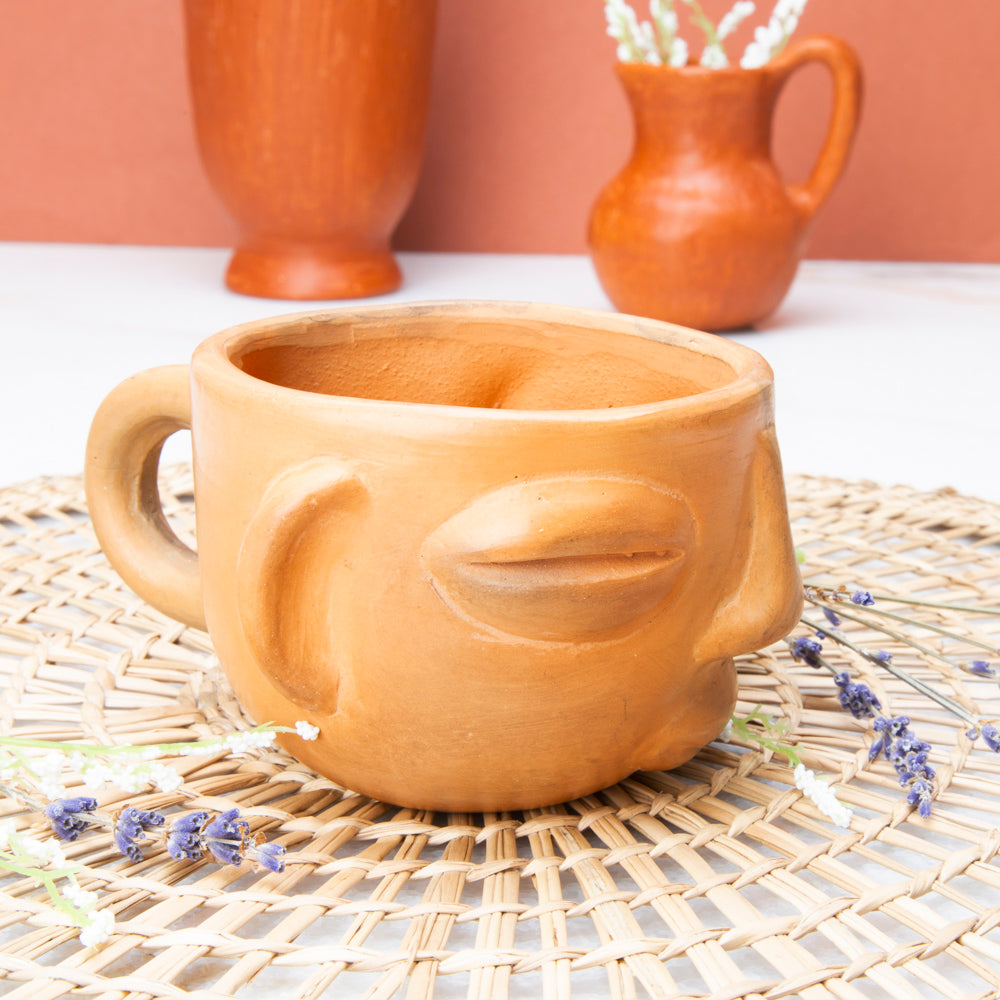 Natural Clay Face Mug