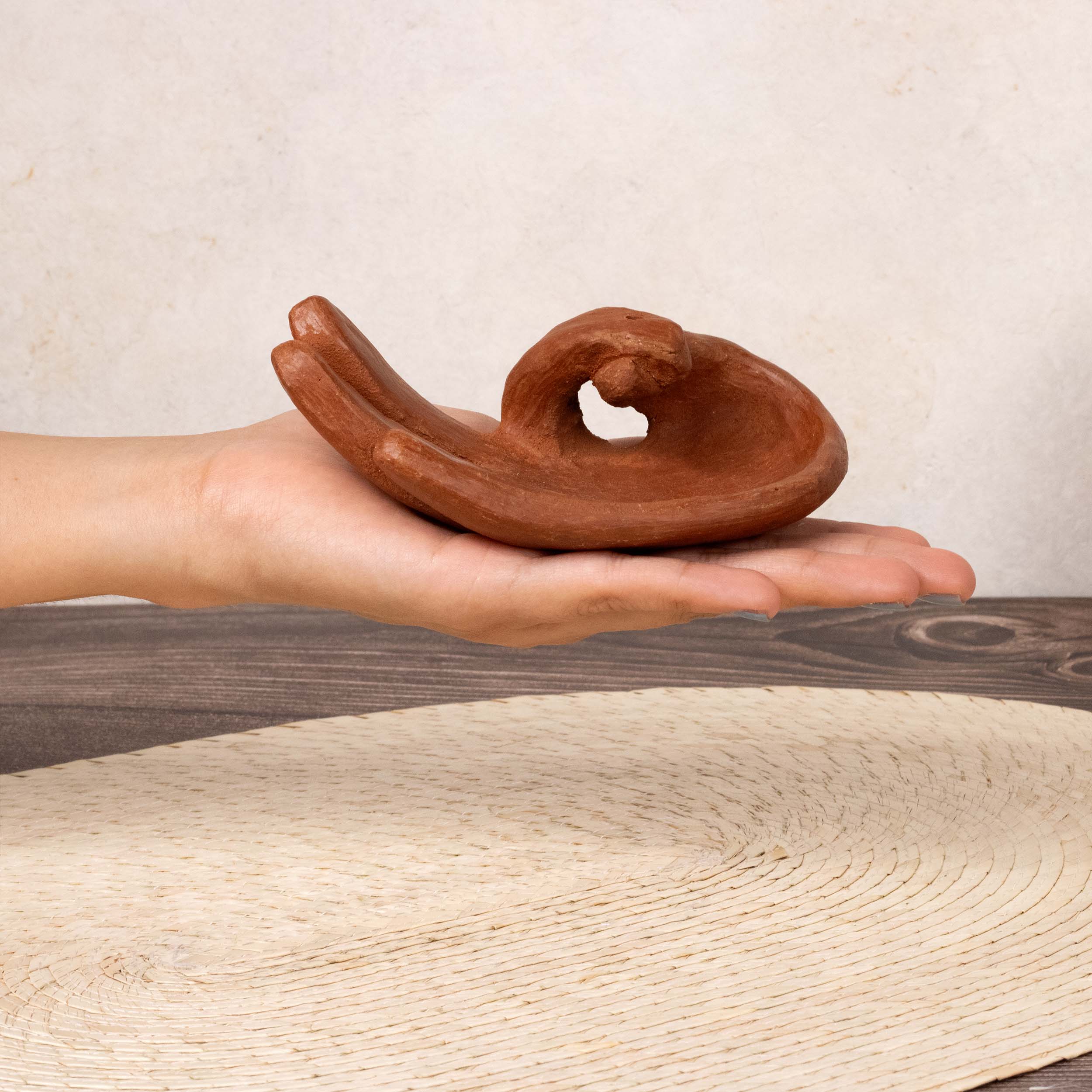 Red Clay Terracotta Manita Hand Incense Holder