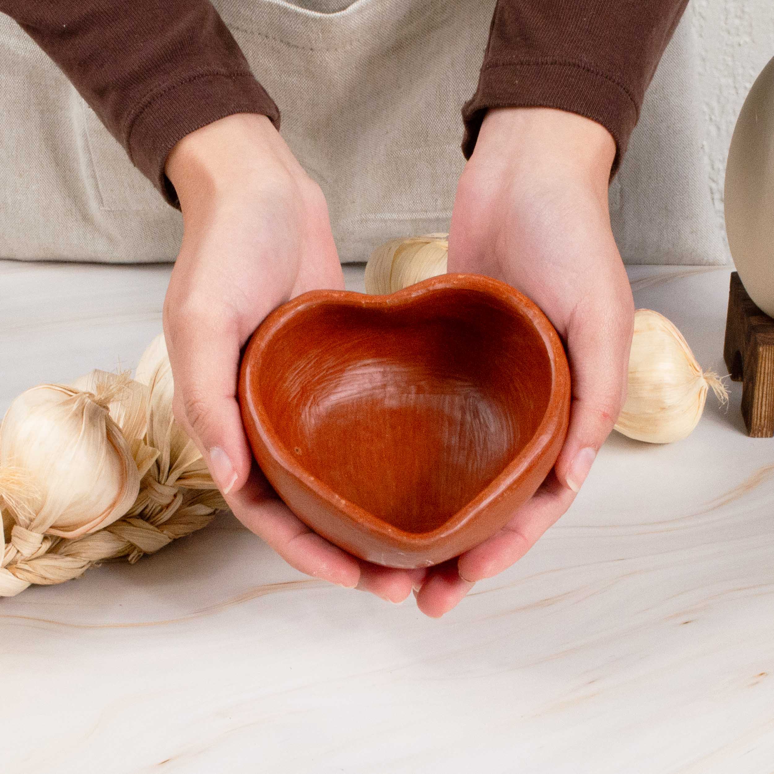 Barro Rojo Terracotta Heart Shape Salsa Bowl