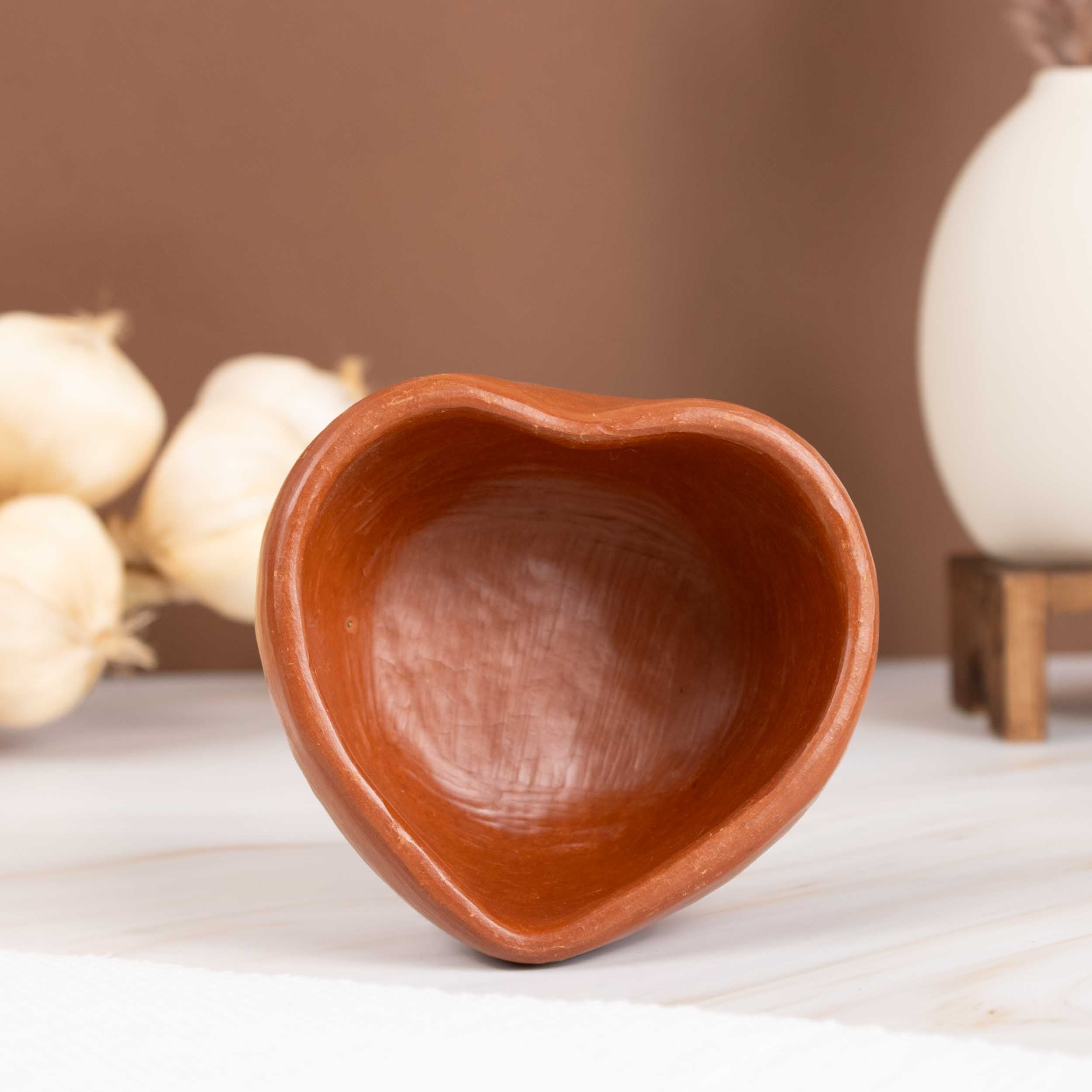 Barro Rojo Terracotta Heart Shape Salsa Bowl