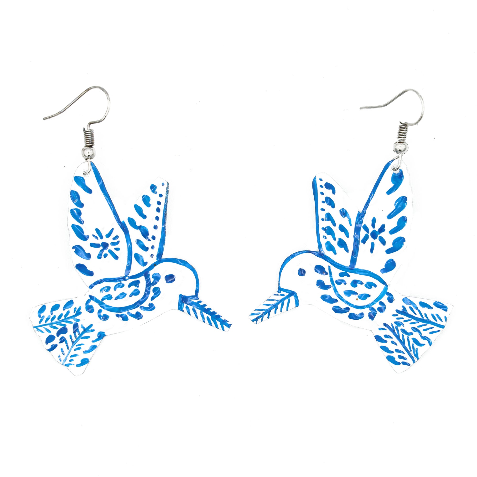 Hummingbird Tin Art Milagro Earrings