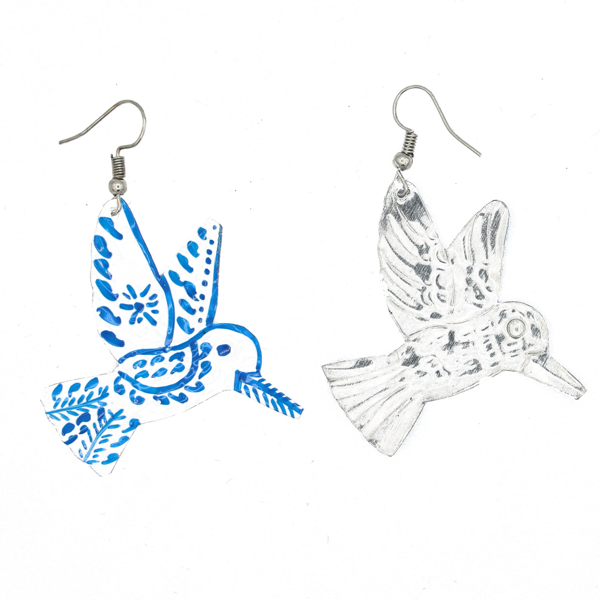 Hummingbird Tin Art Milagro Earrings