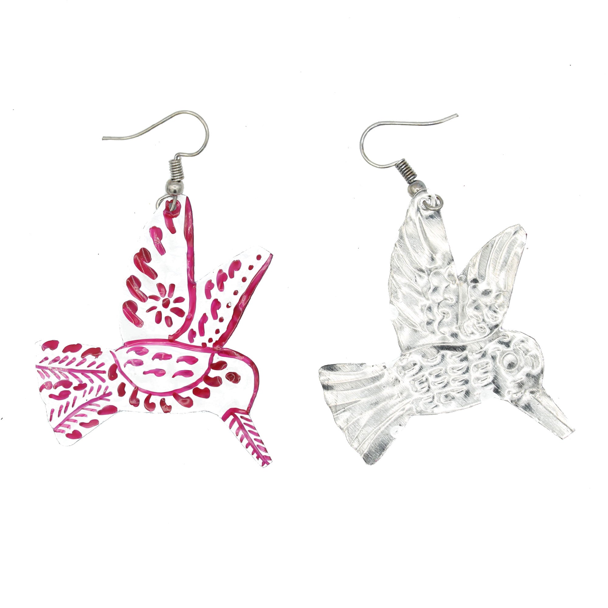 Hummingbird Tin Art Milagro Earrings