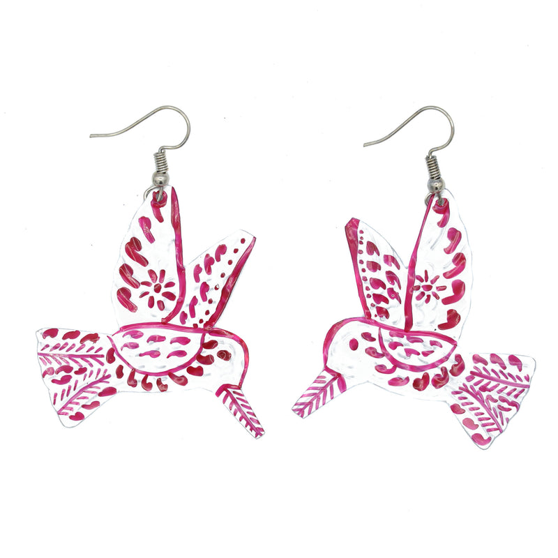 Hummingbird Tin Art Milagro Earrings