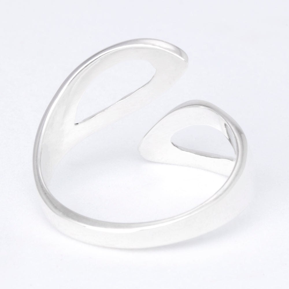 Sterling Silver Open Teardrop Adjustable Ring