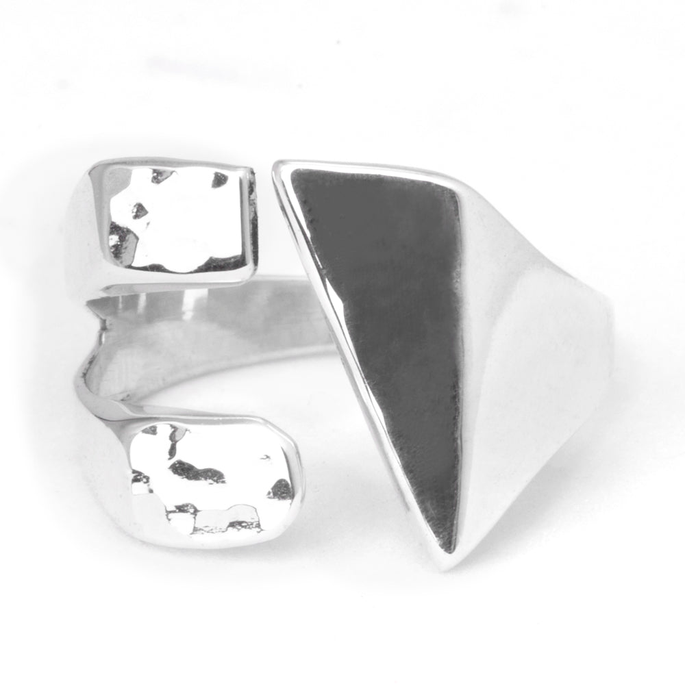 Sterling Silver Geometric Adjustable Ring