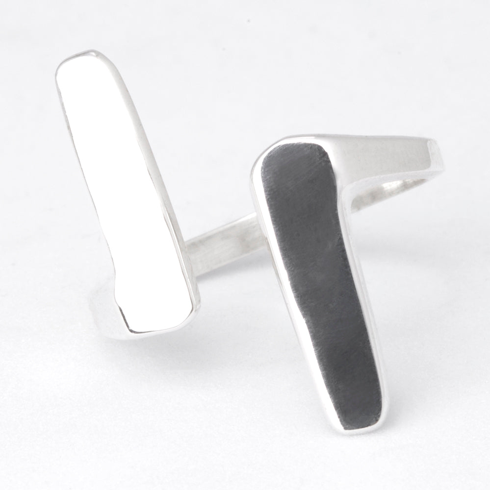 Sterling Silver Bars Adjustable Ring