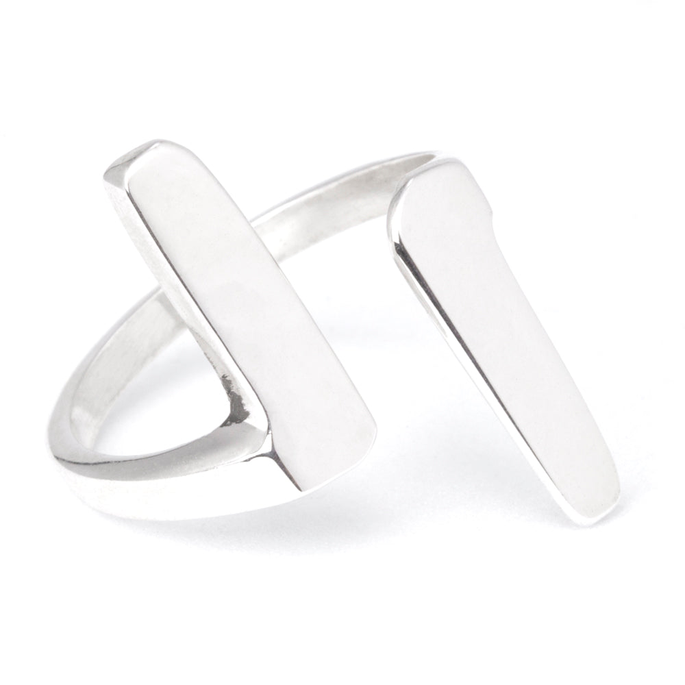 Sterling Silver Bars Adjustable Ring