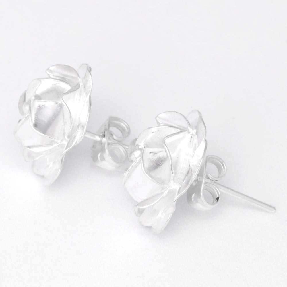 Sterling Silver Lovely Rose Earrings