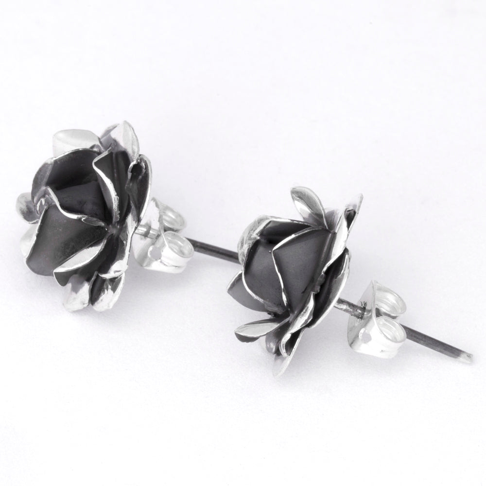 Sterling Silver Lovely Rose Earrings