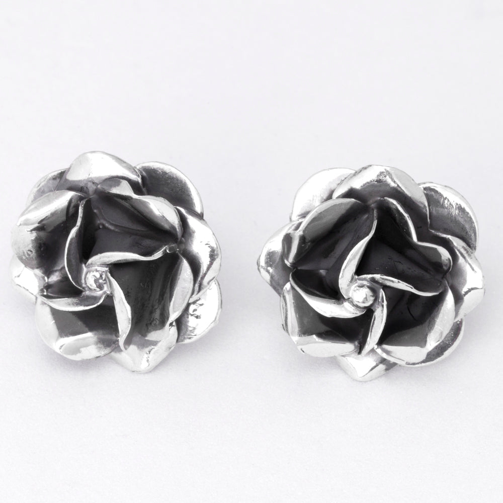 Sterling Silver Lovely Rose Earrings