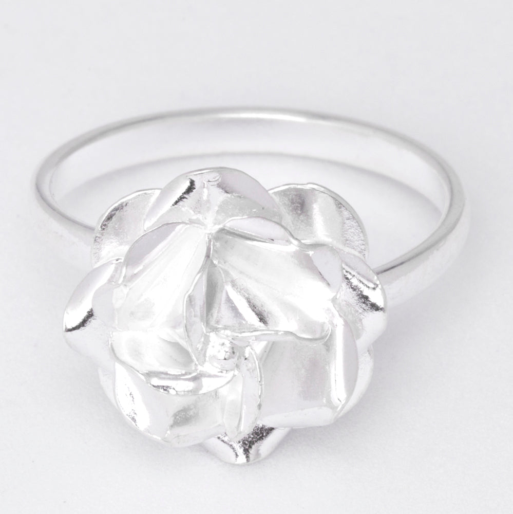 Sterling Silver Lovely Rose Adjustable Ring