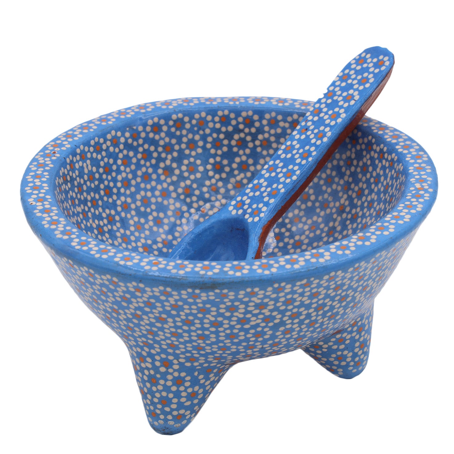 Capula Molcajete Clay Bowl and Matching Spoon