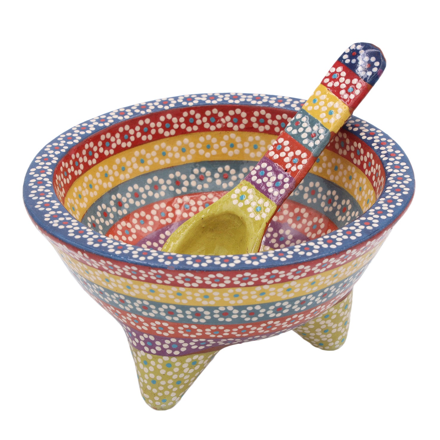 Capula Molcajete Clay Bowl and Matching Spoon