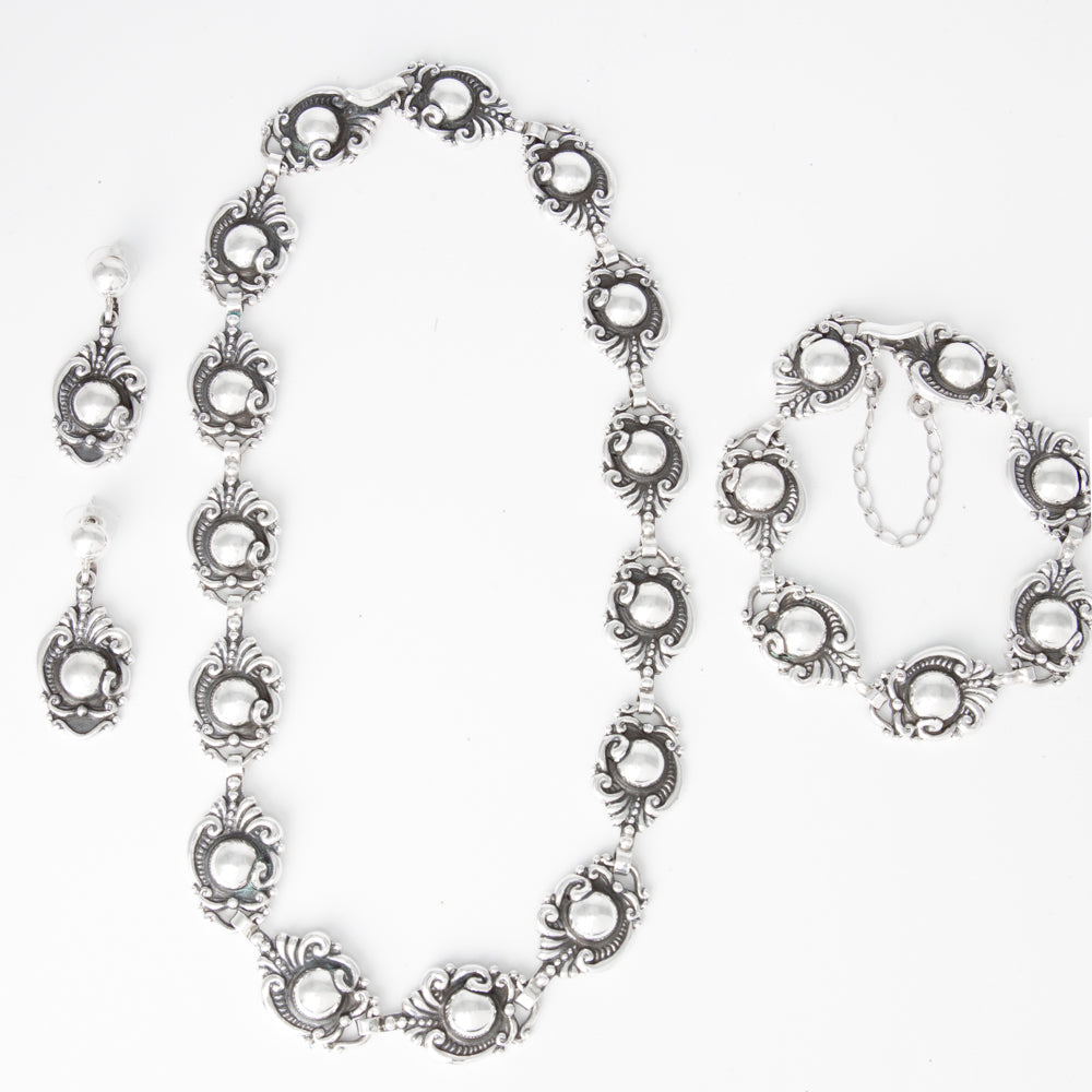 Sterling Silver Belleza Set (Necklace, Bracelet, & Earrings)