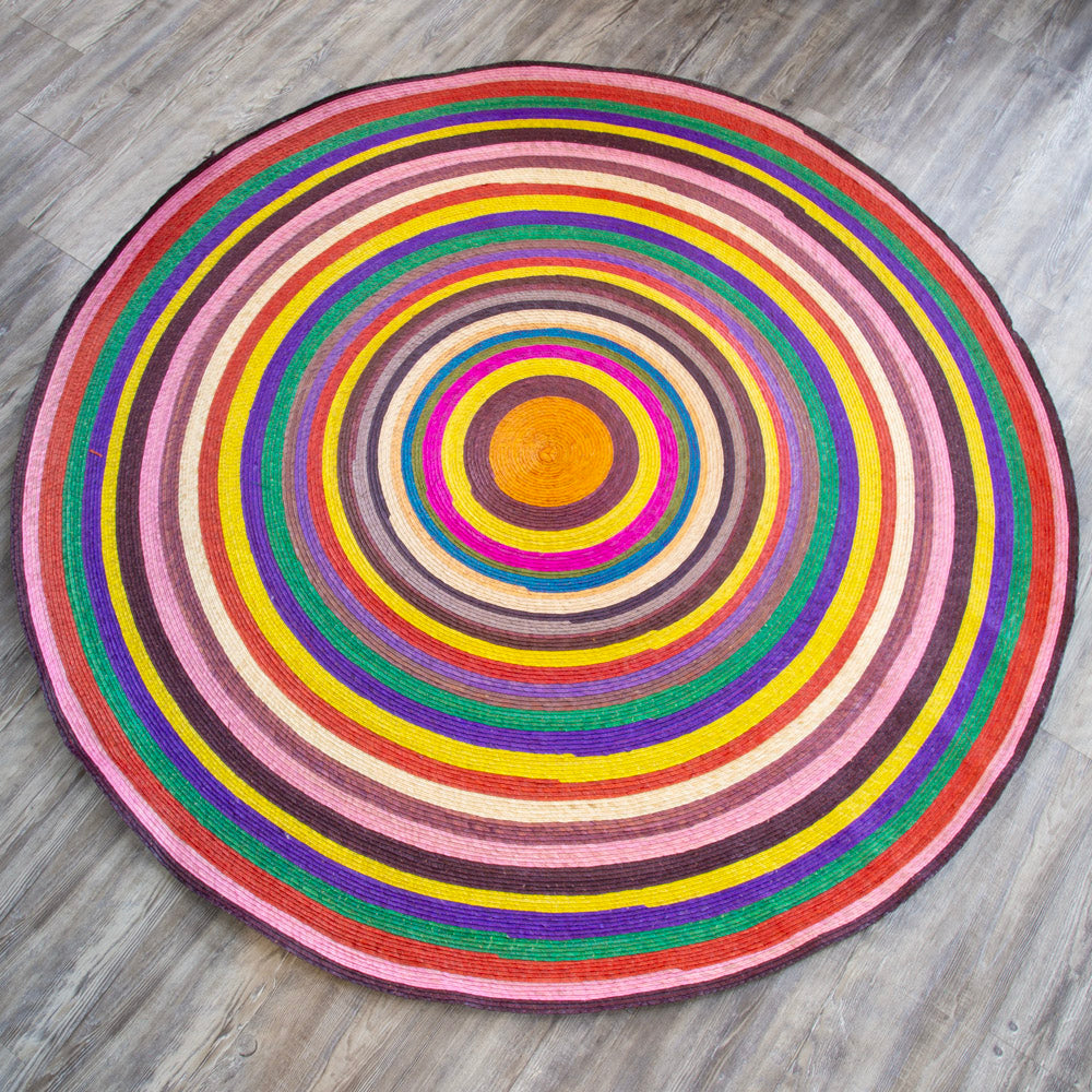 Handwoven Palm Round Area Rug (59" diameter)
