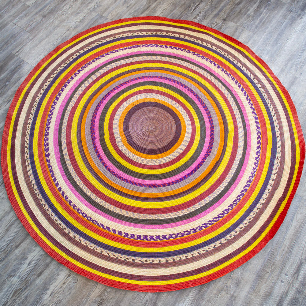 Handwoven Palm Round Area Rug (59" diameter)