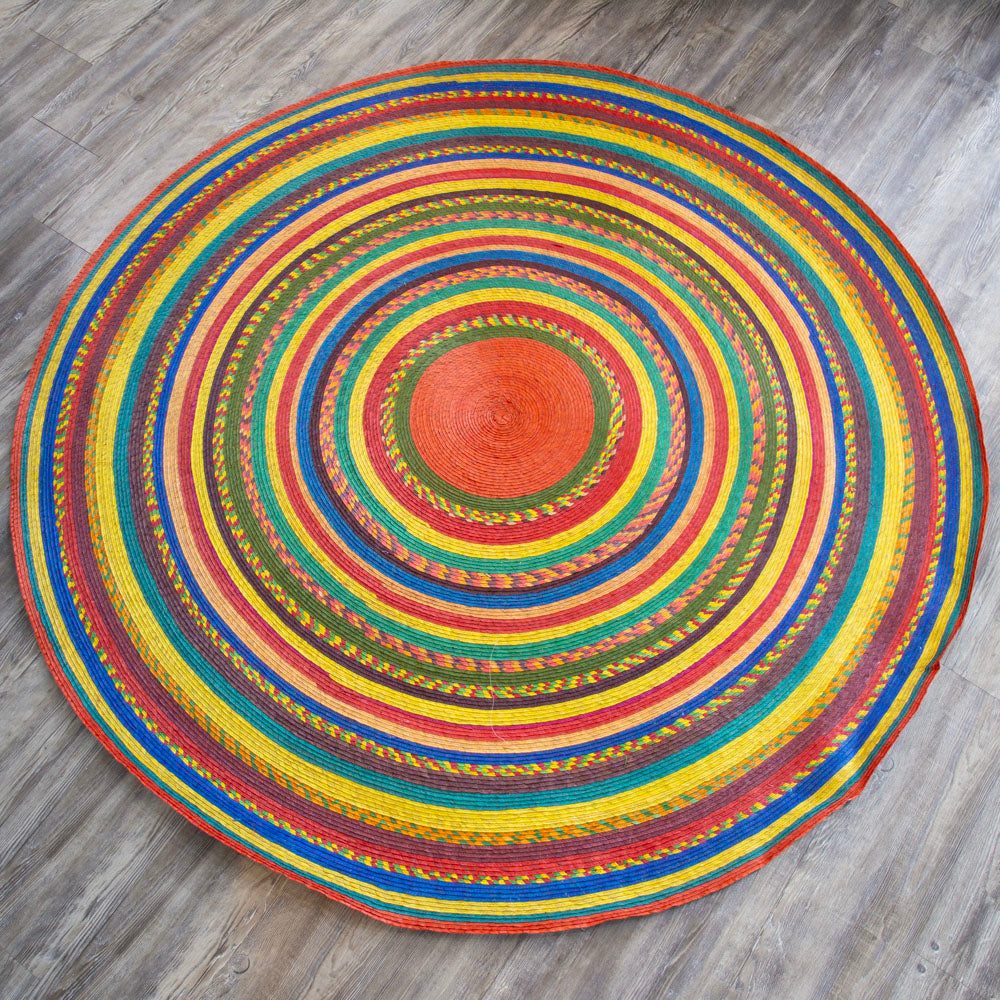 Handwoven Palm Round Area Rug (59" diameter)