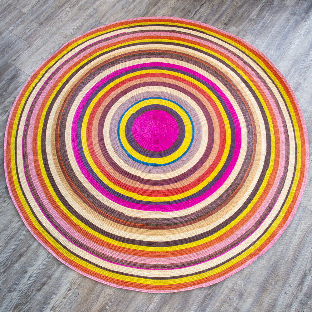 Handwoven Palm Round Area Rug (59" diameter)