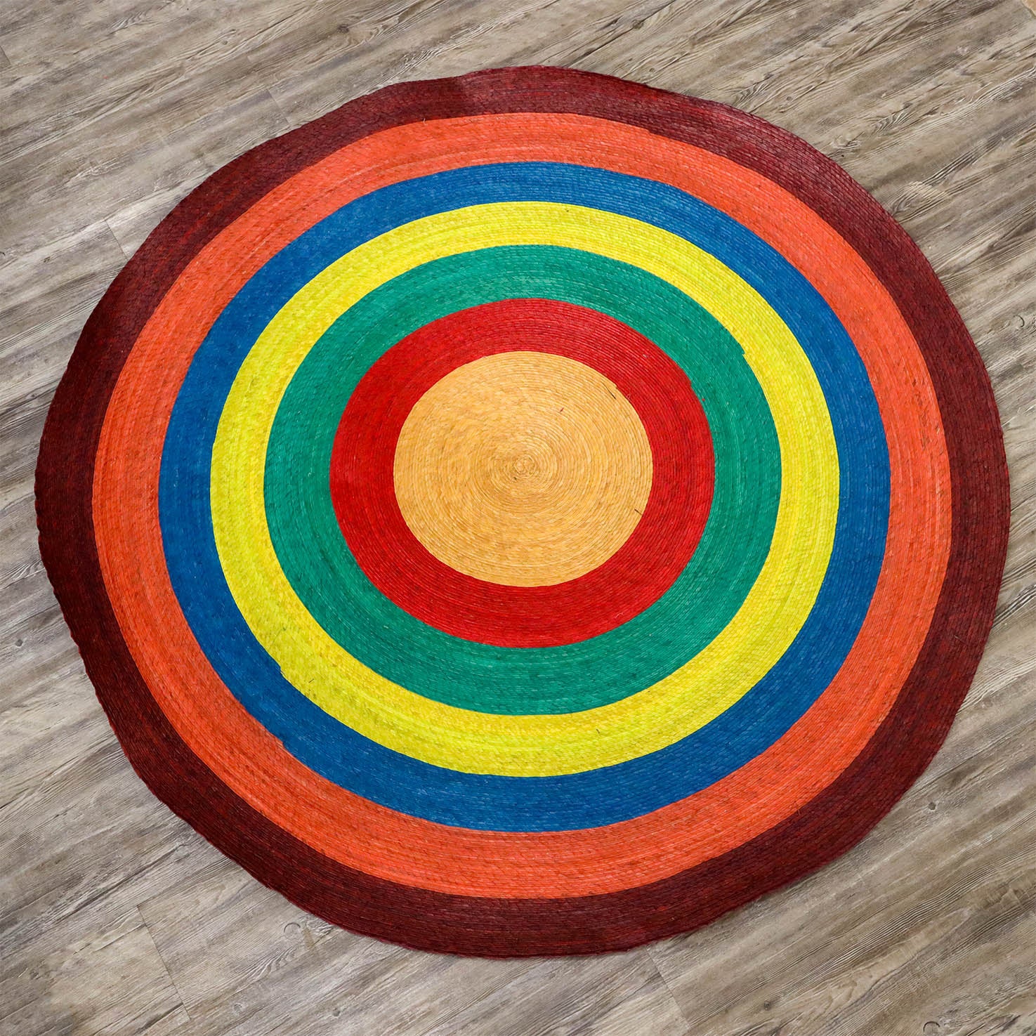 Handwoven Palm Round Area Rug (59" diameter)