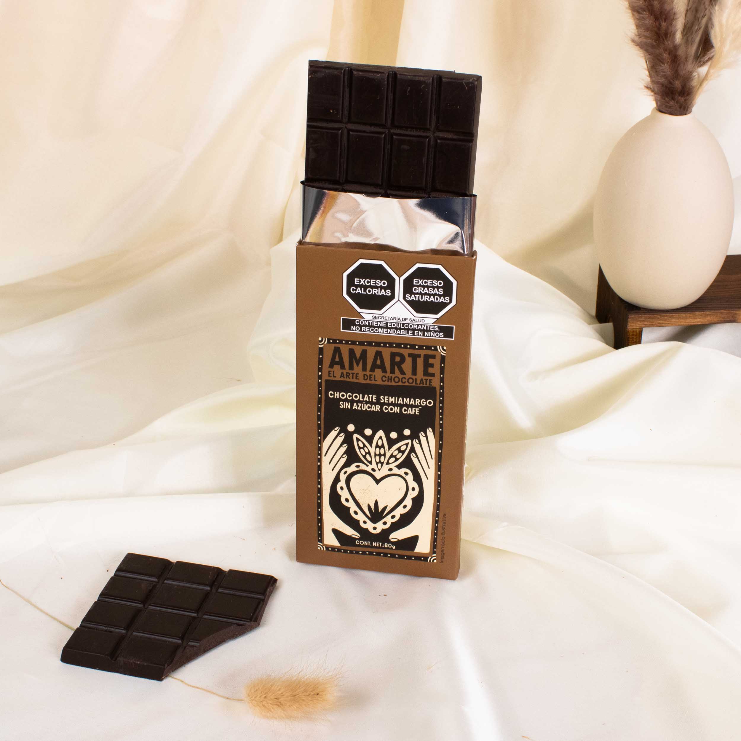 80% Dark Chocolate Bar with Coffee Beans and No Sugar | Lolo Mercadito