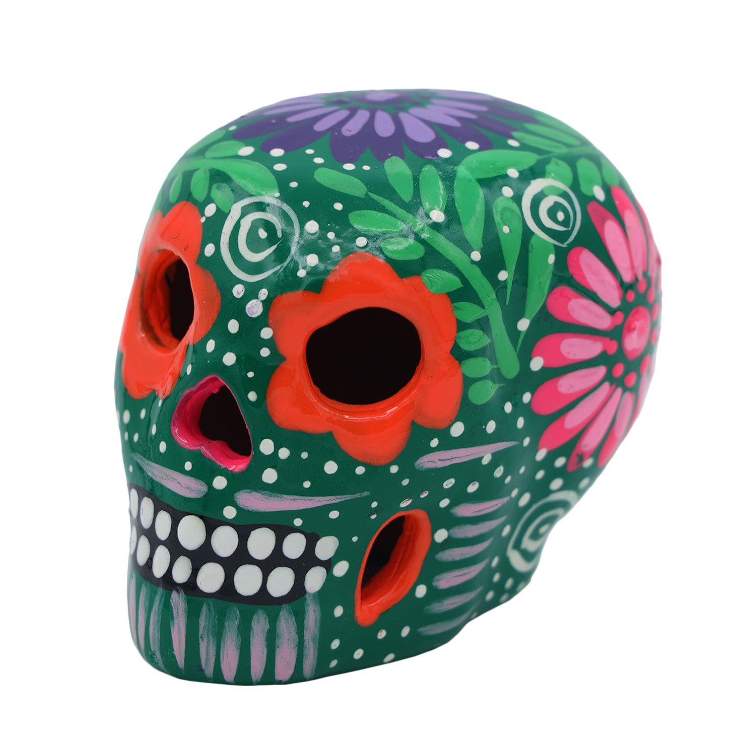 Hand Painted Clay Sugar Skull, Calaveras